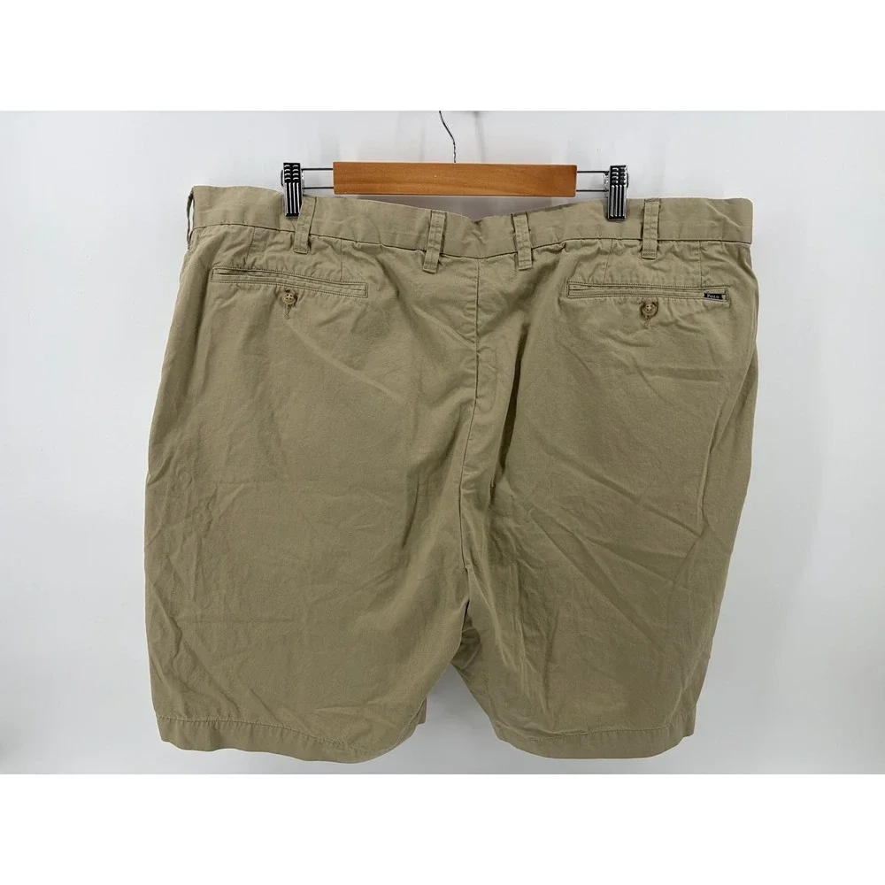 Polo Ralph Lauren Khaki Shorts Flat Front Casual Classic Fit, Sz 44B/44G
